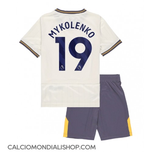 Maglie da calcio Everton Vitaliy Mykolenko #19 Terza Maglia Bambino 2024-25 Manica Corta (+ Pantaloni corti)